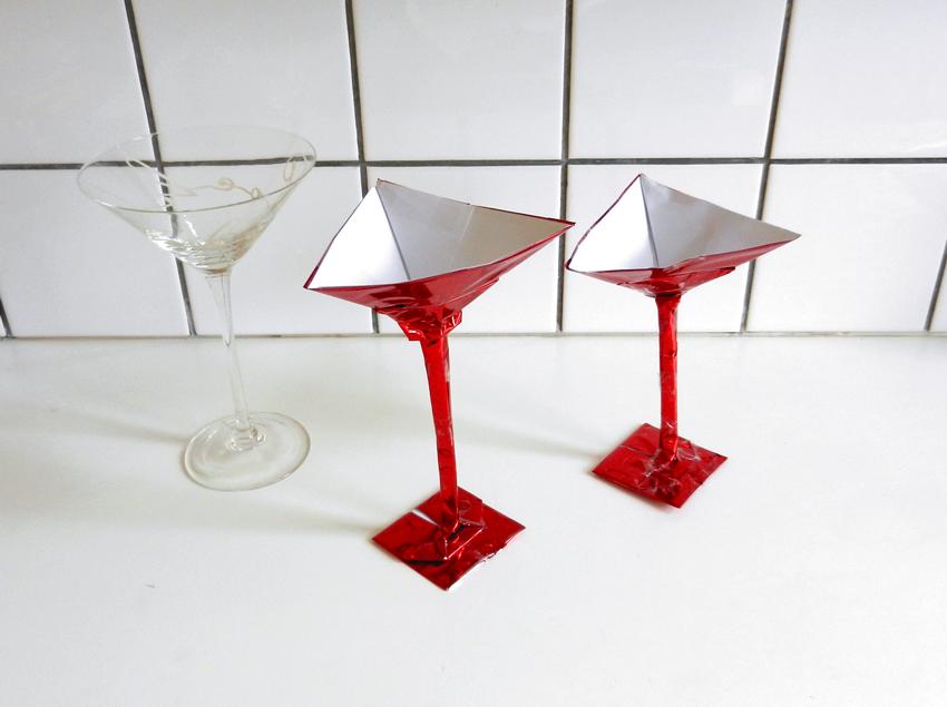 Origami cocktail glasses