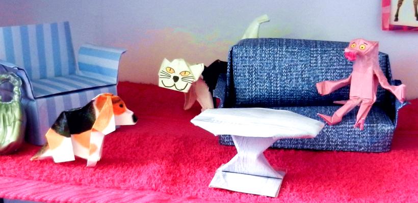 Dollhouse Origami Living Room