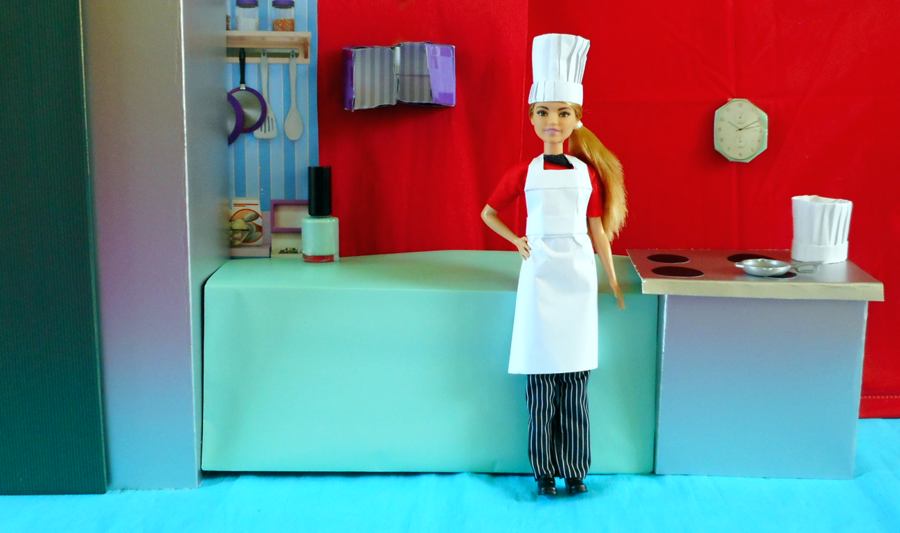 Paper Dollhouse Kitchen