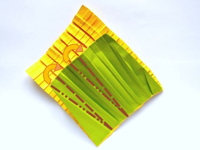 Origami Maïskolf maken Origami Maïskolf maken