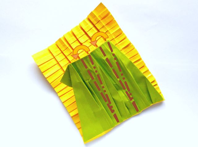 Origami Maïskolf maken Origami Maïskolf maken