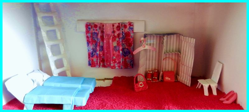 Origami dollhouse bedroom