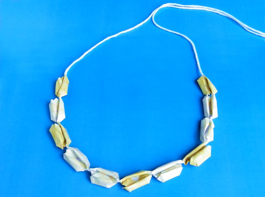 Origami Cowrie Beads necklace