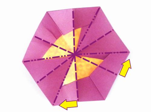 Folding an Origami Crocus flower Folding an Origami Crocus flower