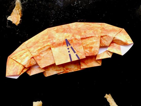 Origami croissant maken