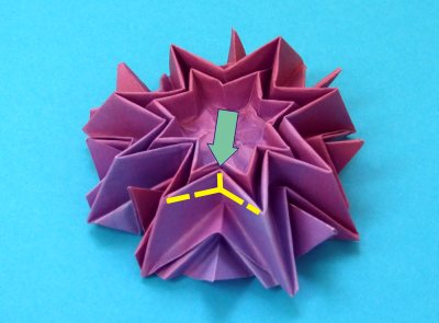 Origami Dahlia Bloem vouwen