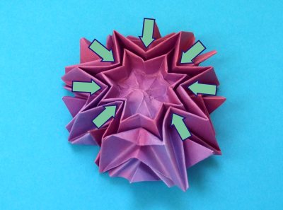 Origami Dahlia Bloem vouwen