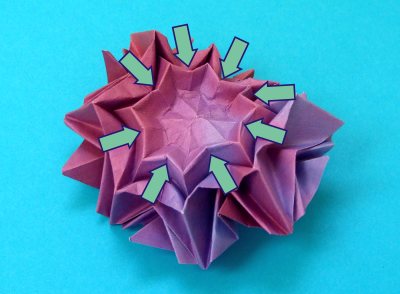 Origami Dahlia Bloem vouwen