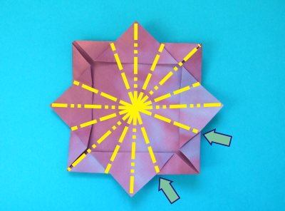 Origami Dahlia Bloem vouwen