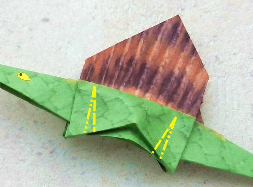 origami Dimetrodon folding instructions