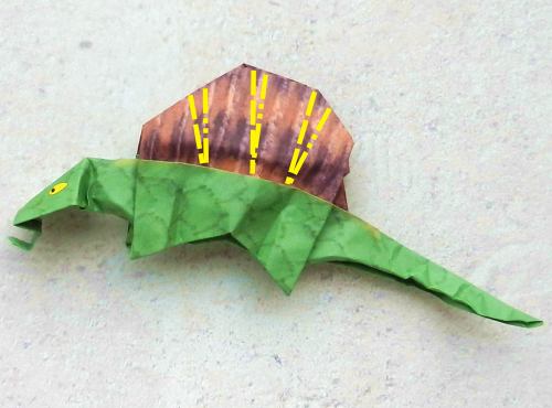 origami Dimetrodon folding instructions