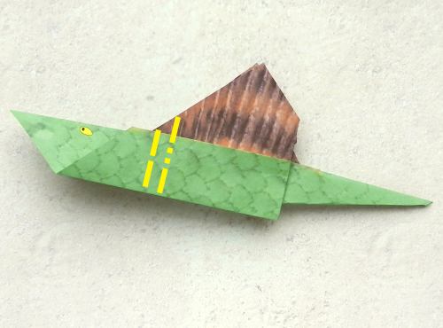 origami Dimetrodon folding instructions