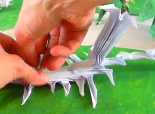 Origami Velociraptor folding diagrams