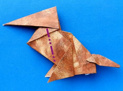 Een Origami hond vouwen