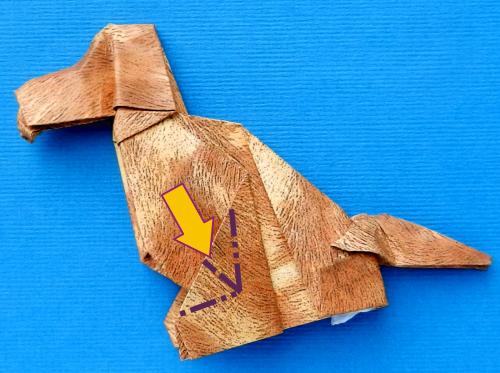 Een Origami hond vouwen