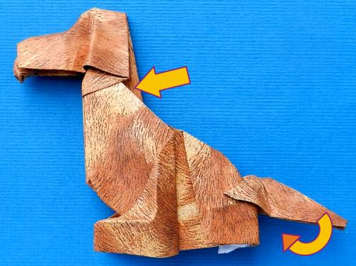 Een Origami hond vouwen