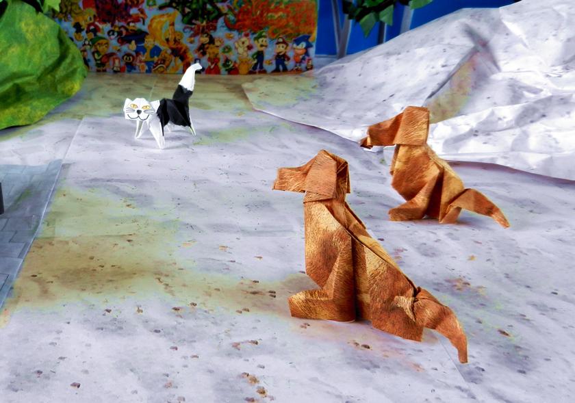 Origami dogs and cat Origami dogs and cat