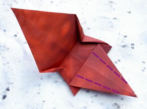 Een Origami draak vouwen