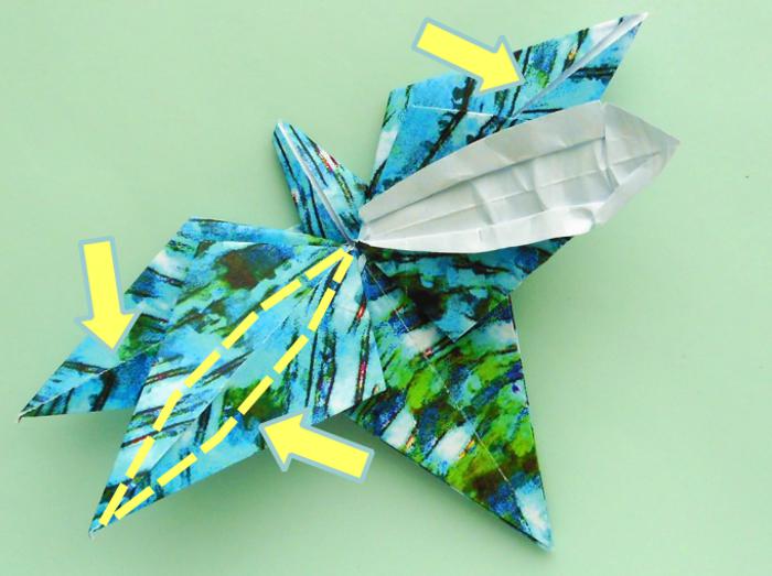 Origami Libelle vouwen