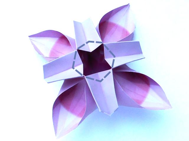 Origami bloem vouwen