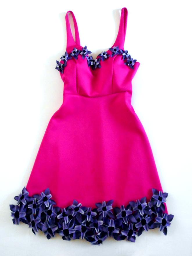 Dress with Origami flowers