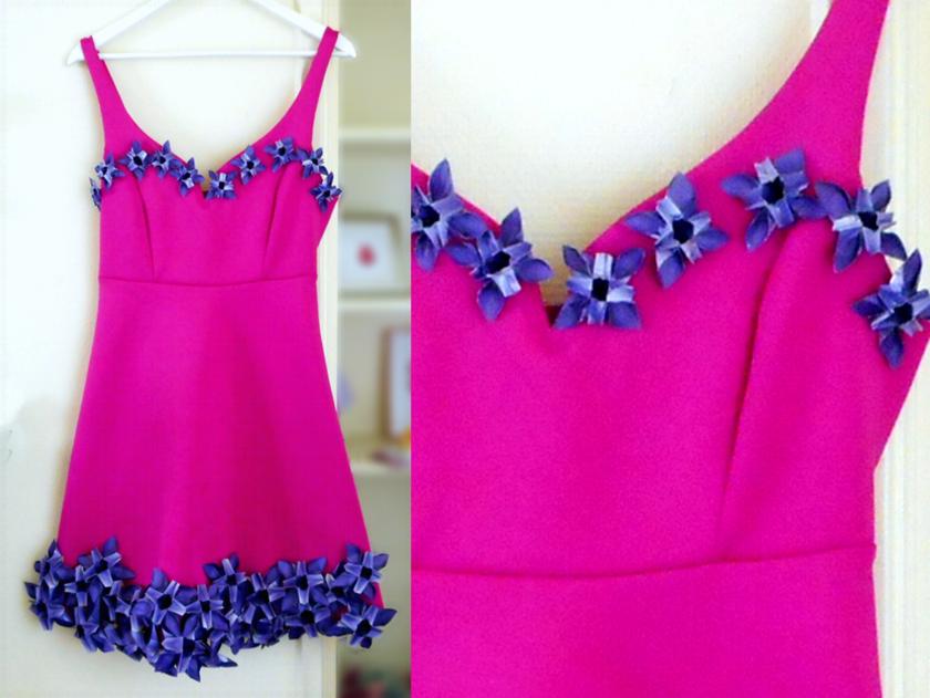 Jurk met Origami bloemen