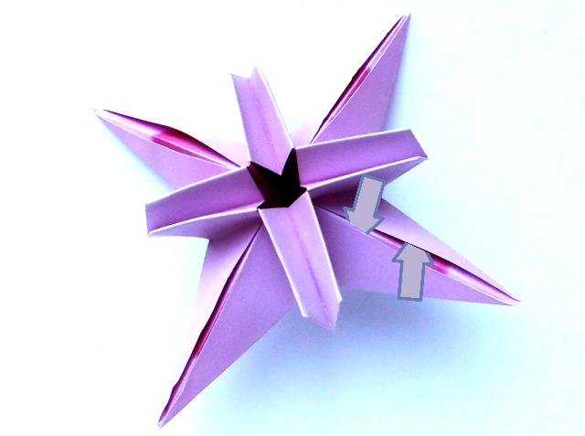 Origami bloem vouwen