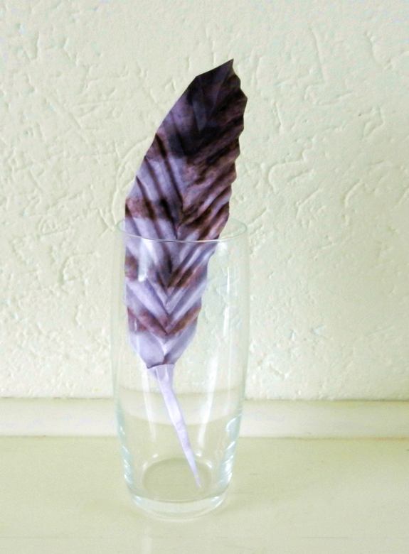 Origami feather