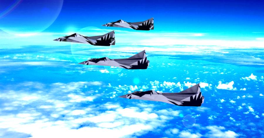 Origami Fighter Jets in formation flight