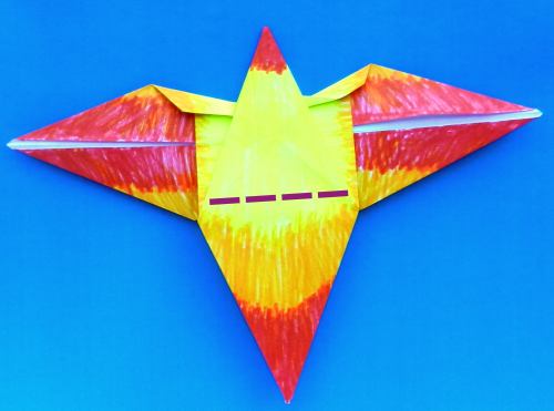 Origami Vuurvogel vouwen