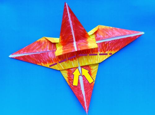 Origami Vuurvogel vouwen