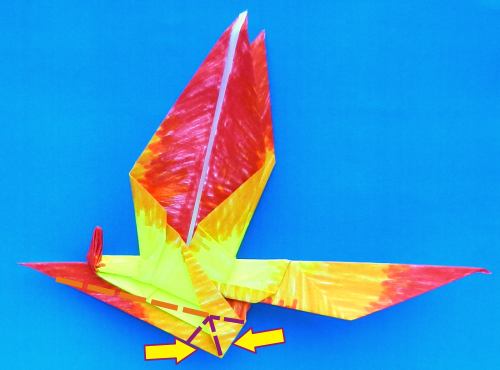 Origami Vuurvogel vouwen