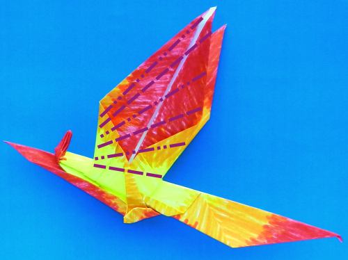 Origami Vuurvogel vouwen