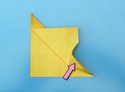 een gele vis van papier vouwen een gele vis van papier vouwen