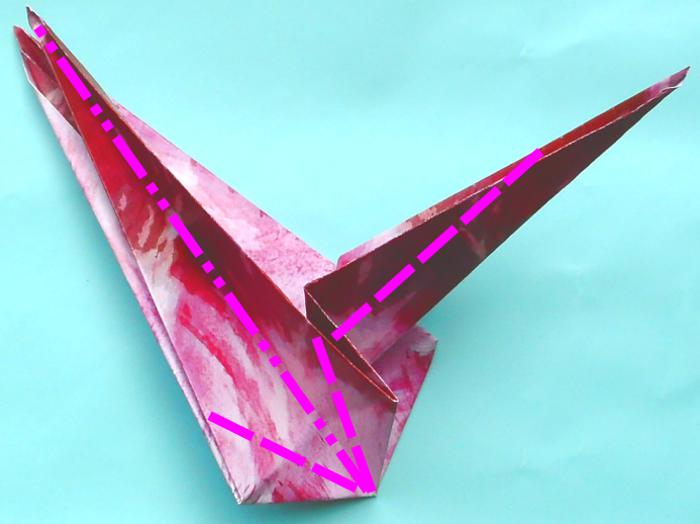 Origami Flamingo vouwen