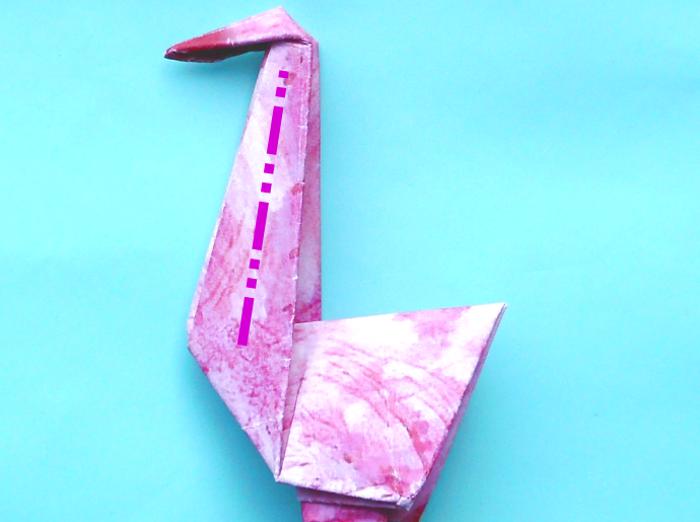 Origami Flamingo vouwen