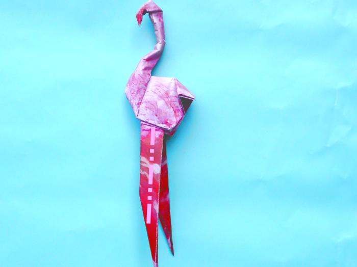 Origami Flamingo vouwen Origami Flamingo vouwen