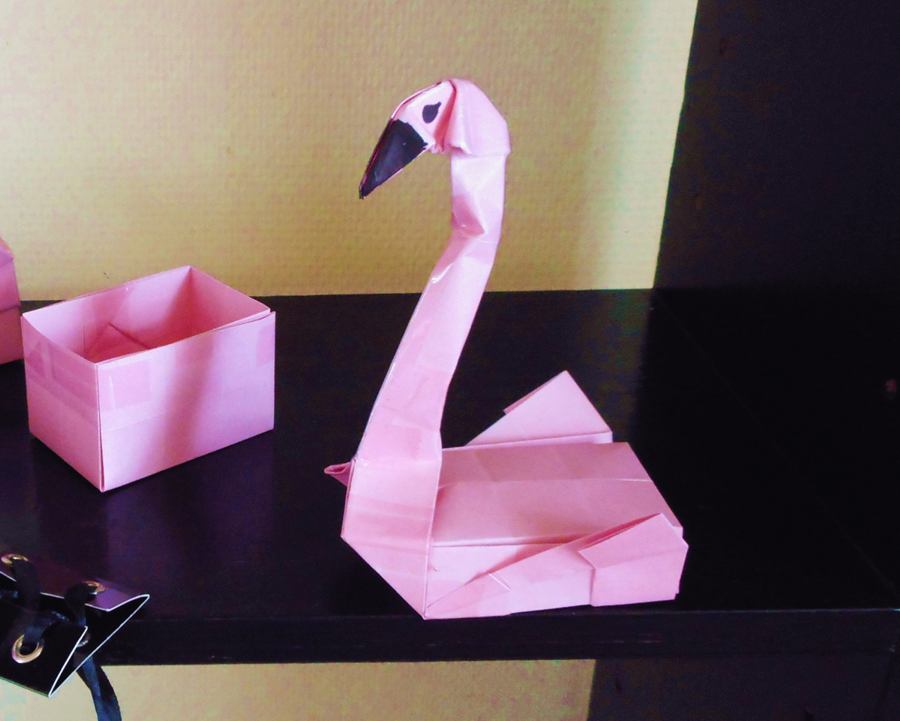 Origami Flamingo Box