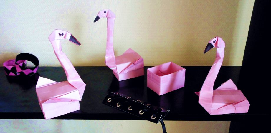 Origami Flamingo Boxes