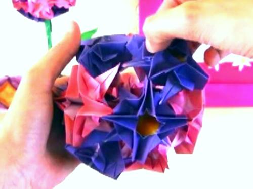 Make an Origami Flower Ball Tree