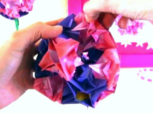 Make an Origami Flower Ball Tree