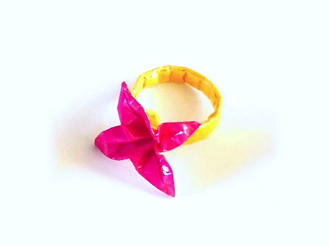 Origami flower ring