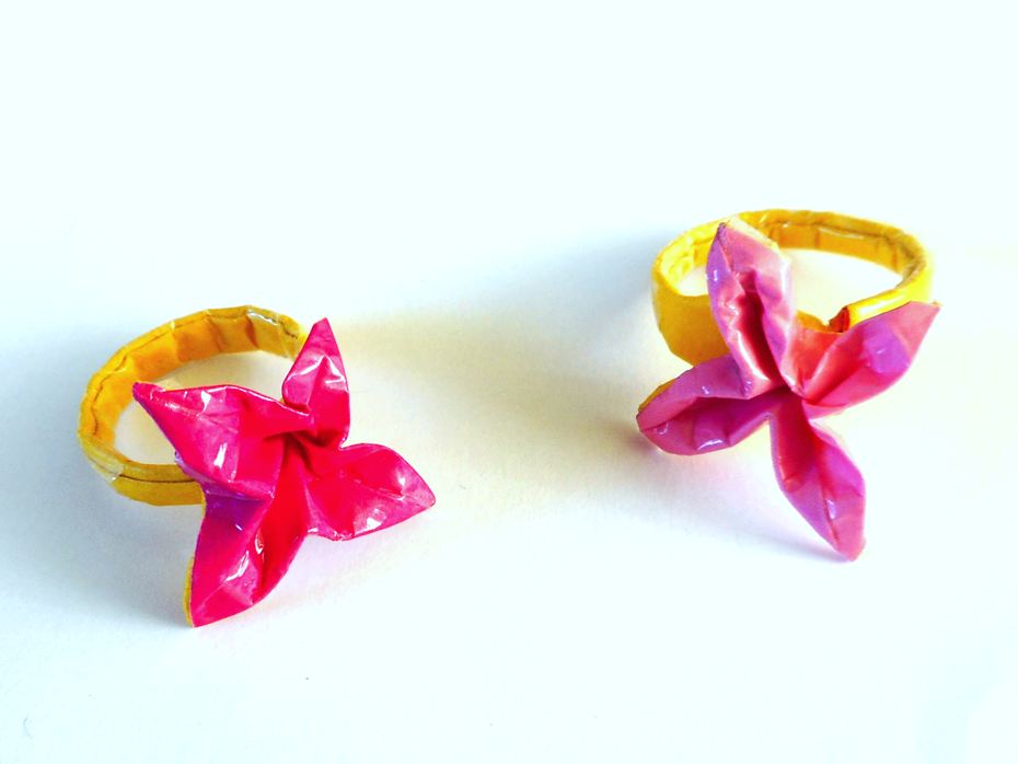 Origami bloem ringen