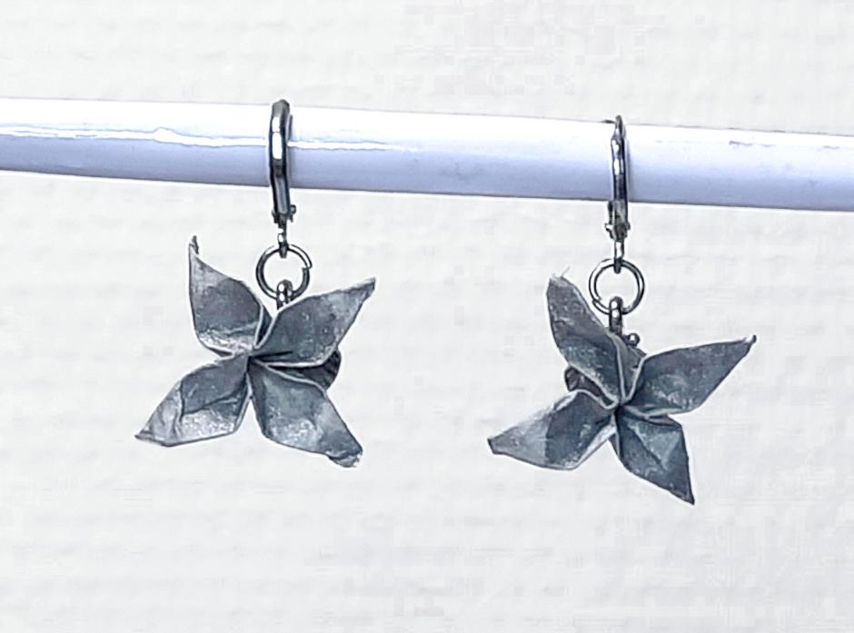 Origami Bloem Oorbellen