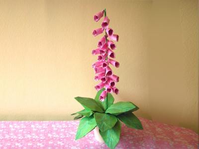 beautiful pink origami foxglove