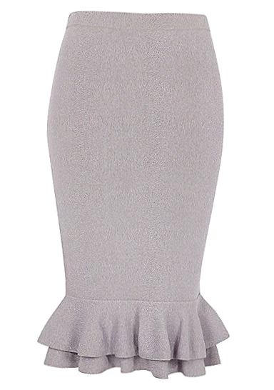 Frill hem pencil skirt Frill hem pencil skirt