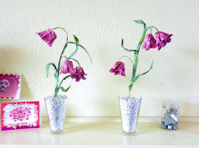 Origami Fritillary flowers