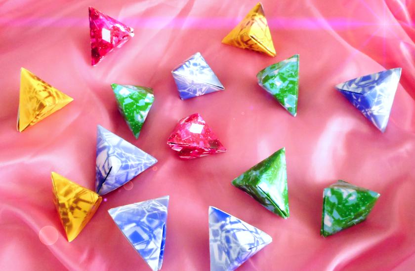 Origami gemstones