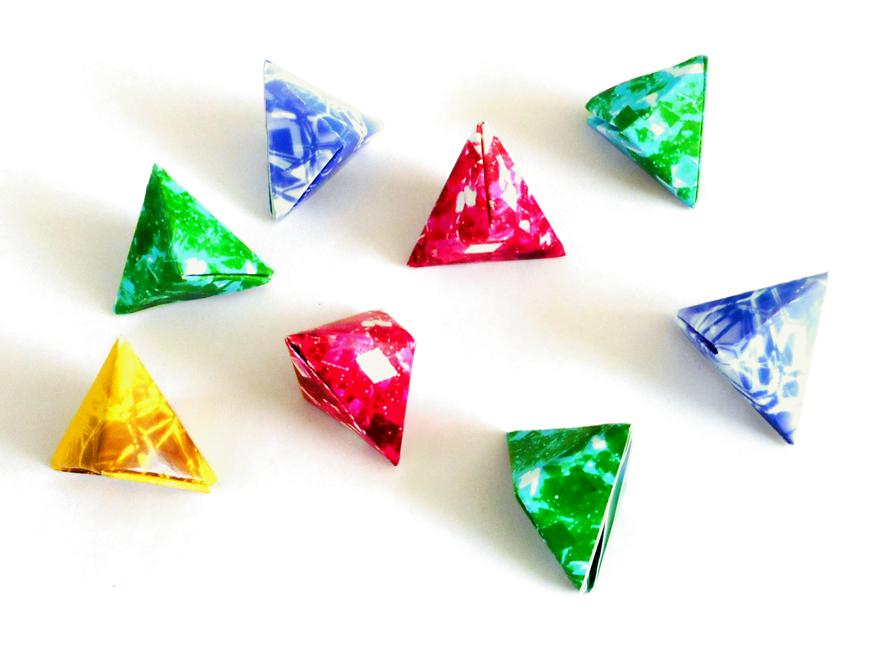 Origami gemstones