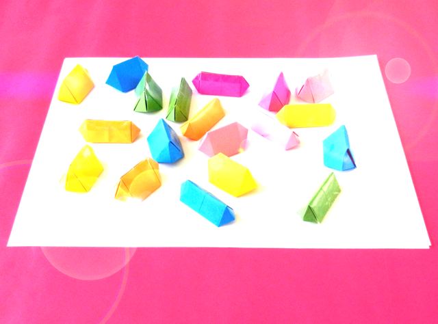 Origami gemstones